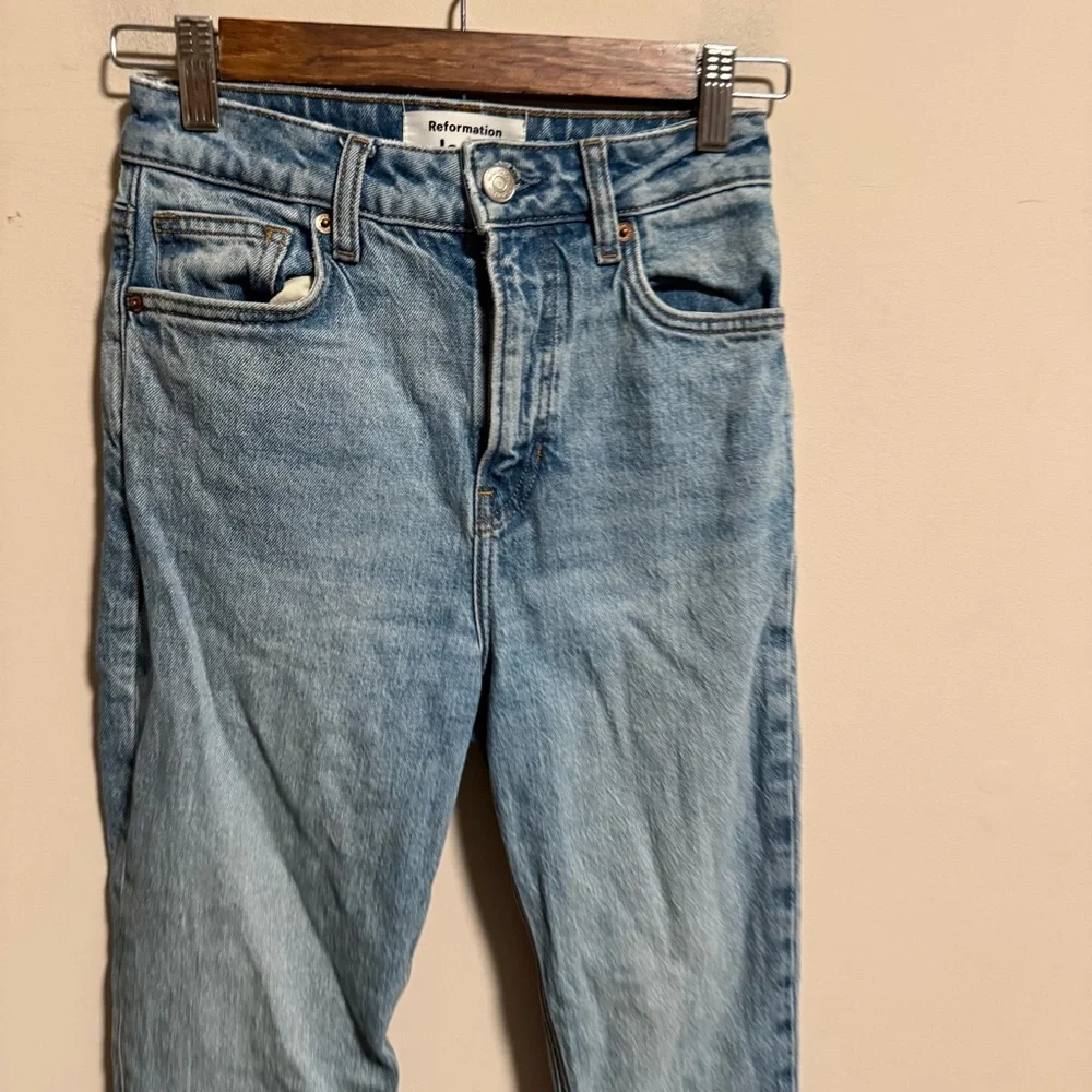 Reformation Liza Ultra High Rise Slim Straight Jeans in Malta- Size 25